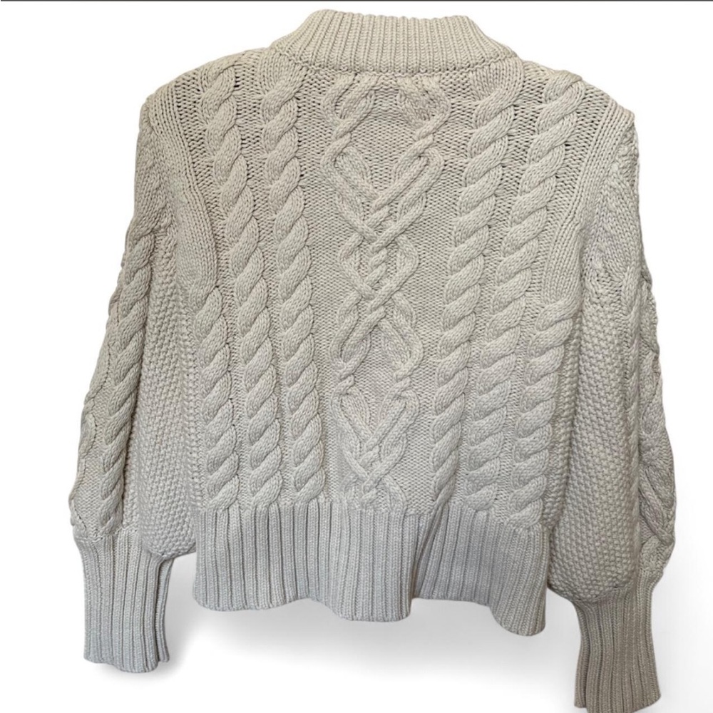 Tuckernuck Ivory Cotton Colette Top Cable Knot Sweater size Small - Picture 2 of 5